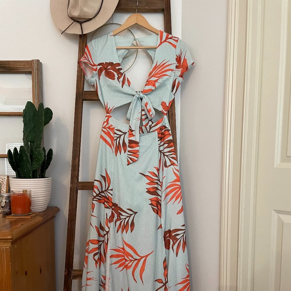 Tie Front / Double Slit Maxi Dress